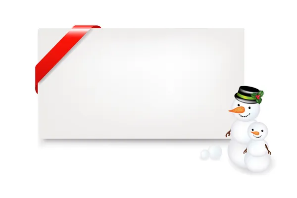 Étiquette cadeau vierge avec bonhomme de neige — Image vectorielle