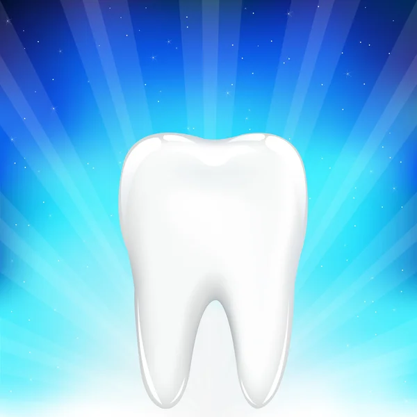 Dent sur fond bleu — Image vectorielle