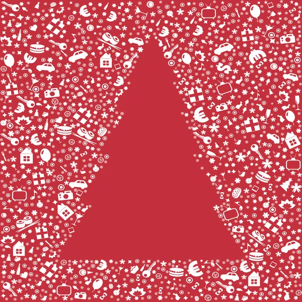 Kaart met kerstboom — Stockvector