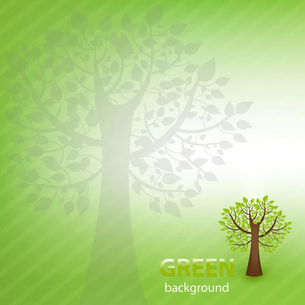 Green Background With Tree — Stock Vector