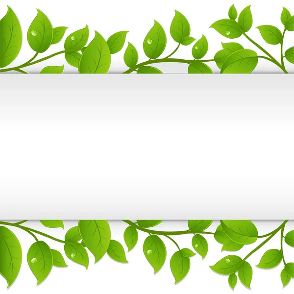 Фон с зелеными ветвями — стоковый вектор