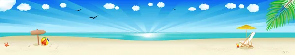 Bannière plage — Image vectorielle