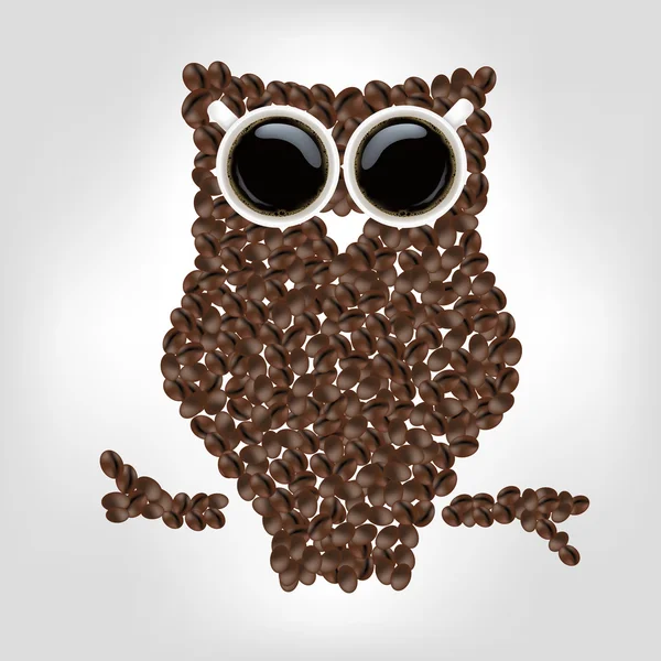 Owl From Coffee — Stock Vector