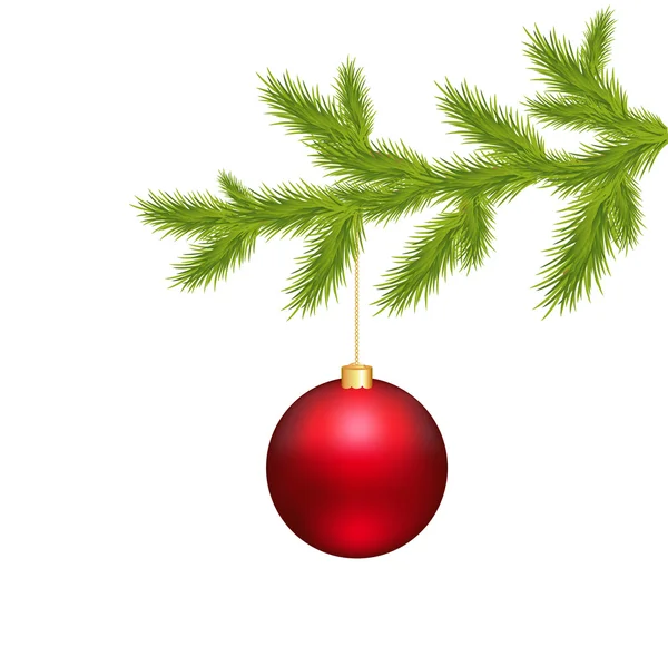Kerstboom bal en tak — Stockvector