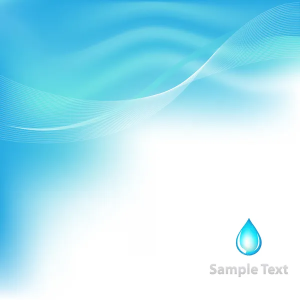 Water Background With Drop — Stock Vector