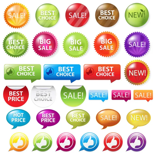 Set Selling Badges — Stock Vector