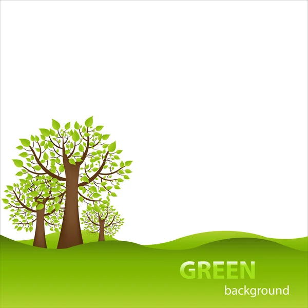 Зеленый фон с деревьями — стоковый вектор