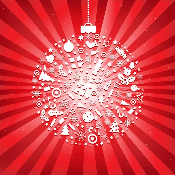 Christmas ball från ikoner — Stock vektor