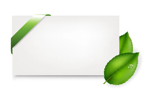 Étiquette cadeau vierge avec feuilles — Image vectorielle