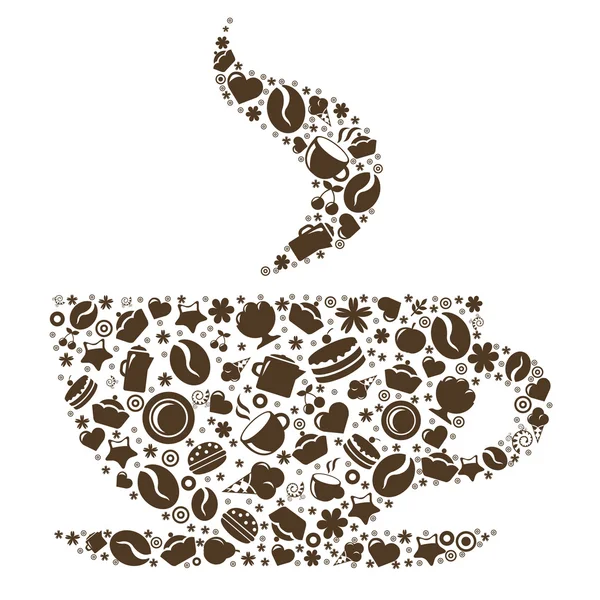 Abstracto taza de café — Vector de stock