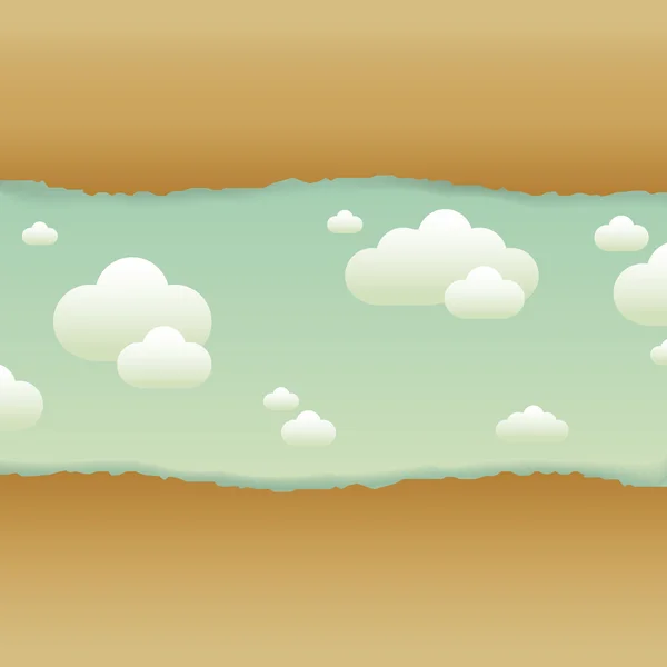 Bulutlar ve eski kağıt — Stok Vektör