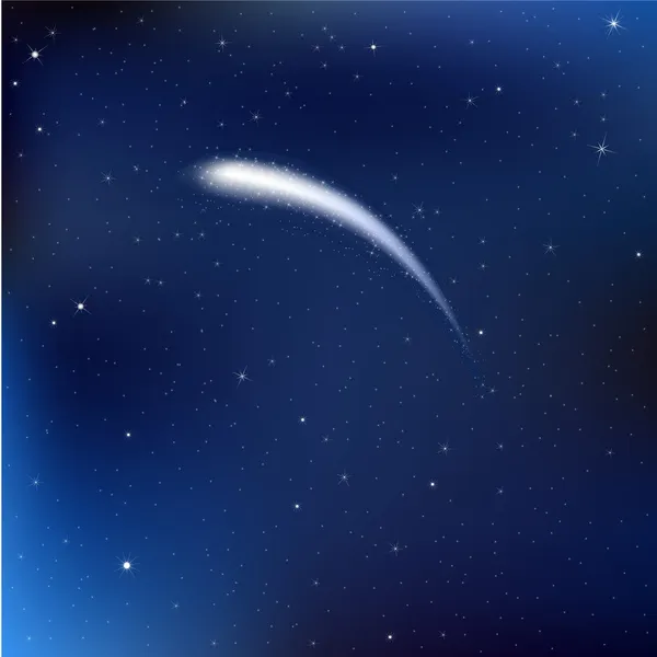 Céu noturno com cometa —  Vetores de Stock