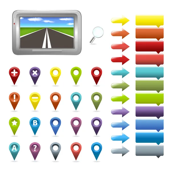 Ícones de navegação GPS —  Vetores de Stock