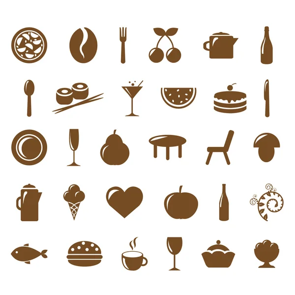 Collection Restaurant Icônes — Image vectorielle