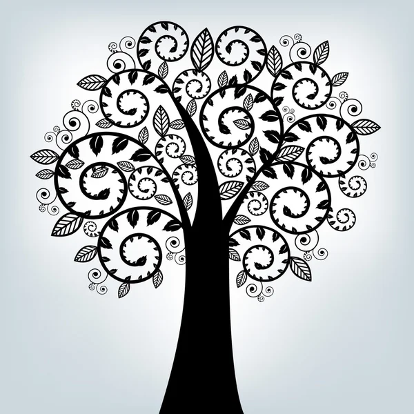 Μαύρο στυλιζαρισμένη δέντρο — Διανυσματικό Αρχείο