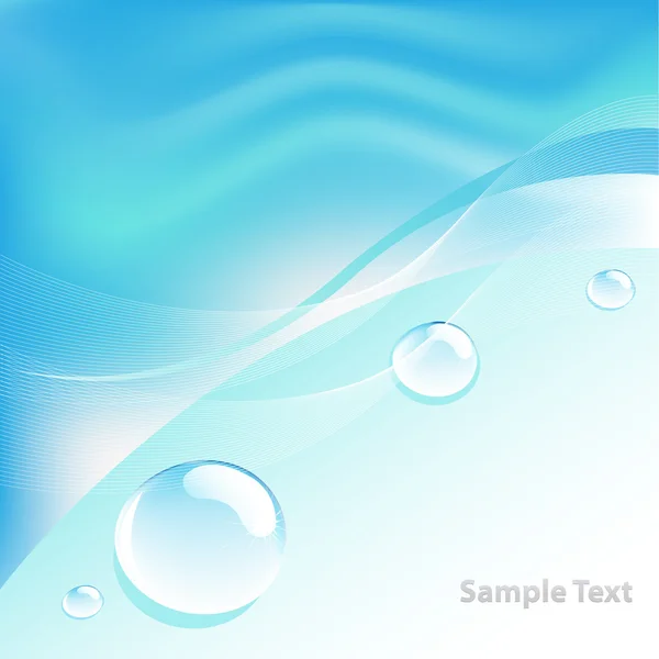 Fond bleu avec gouttes d'eau — Image vectorielle
