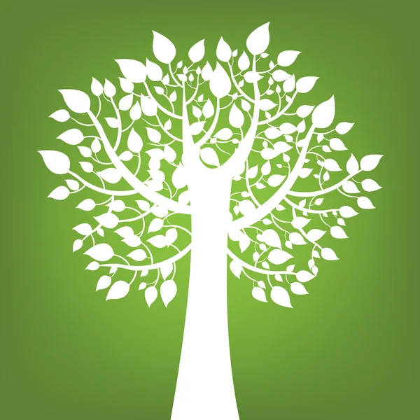 緑色の背景で抽象的な木 — ストックベクタ