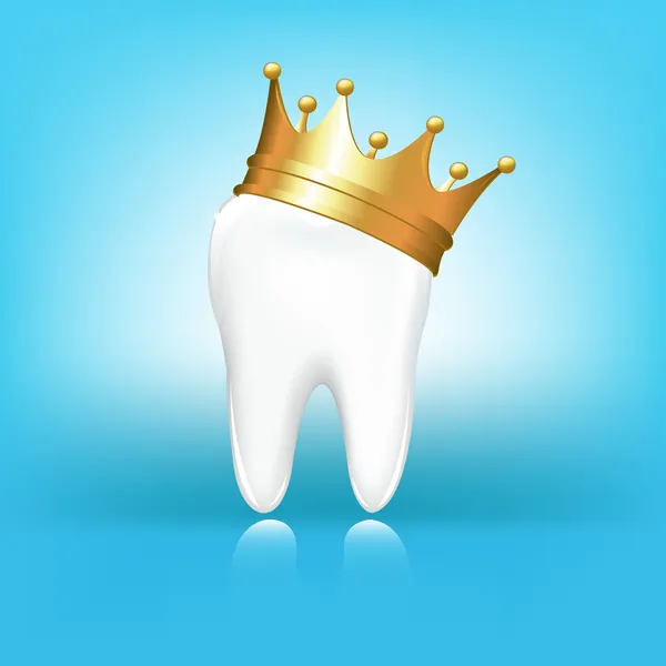 Tooth in kroon — Stockvector