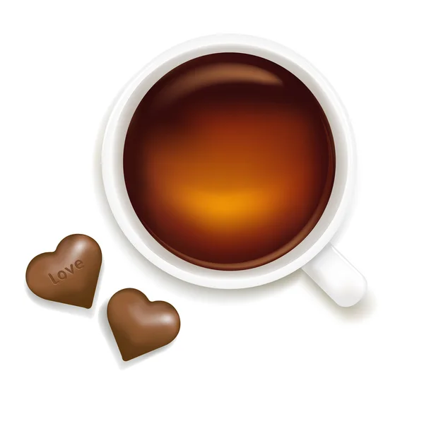 Чашка чая с шоколадом — стоковый вектор
