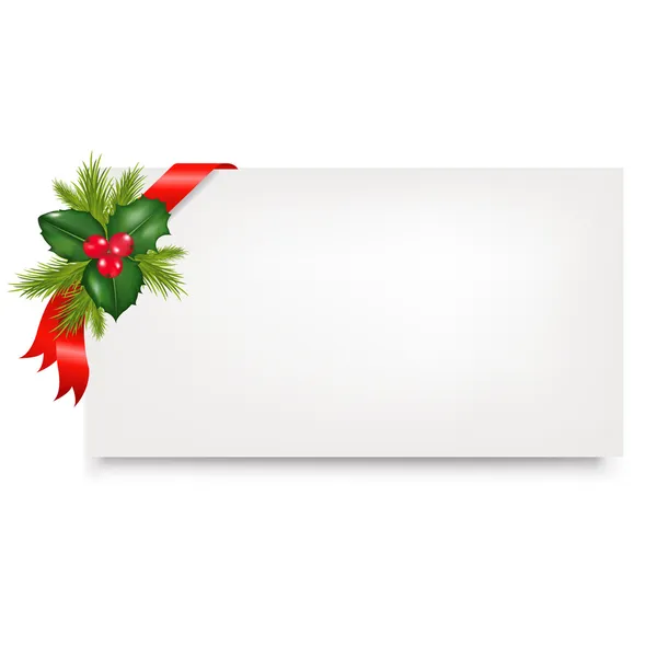 Etiqueta de regalo en blanco de Navidad — Vector de stock