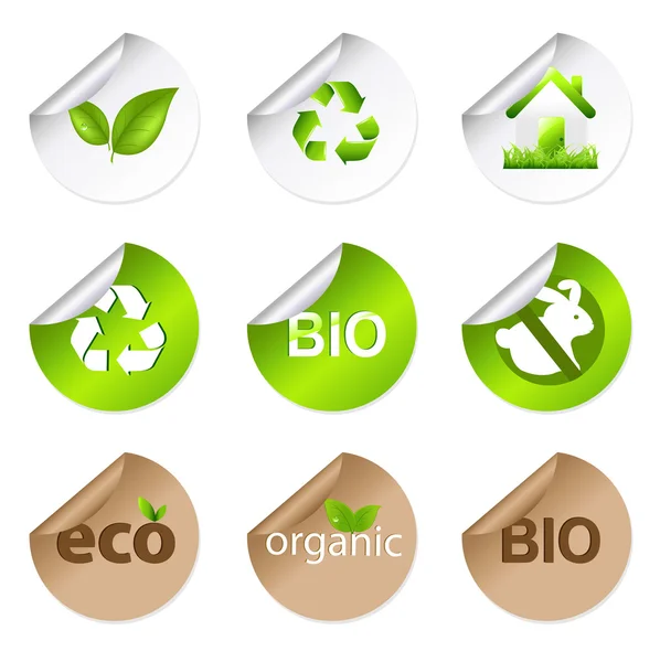 Eco Stickers — Stock Vector