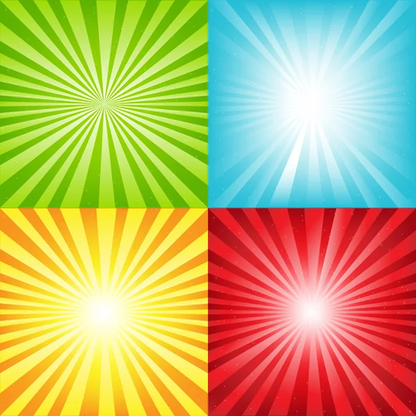 Яскравий сонцезахисний фон з променями та зірками Стокова Ілюстрація