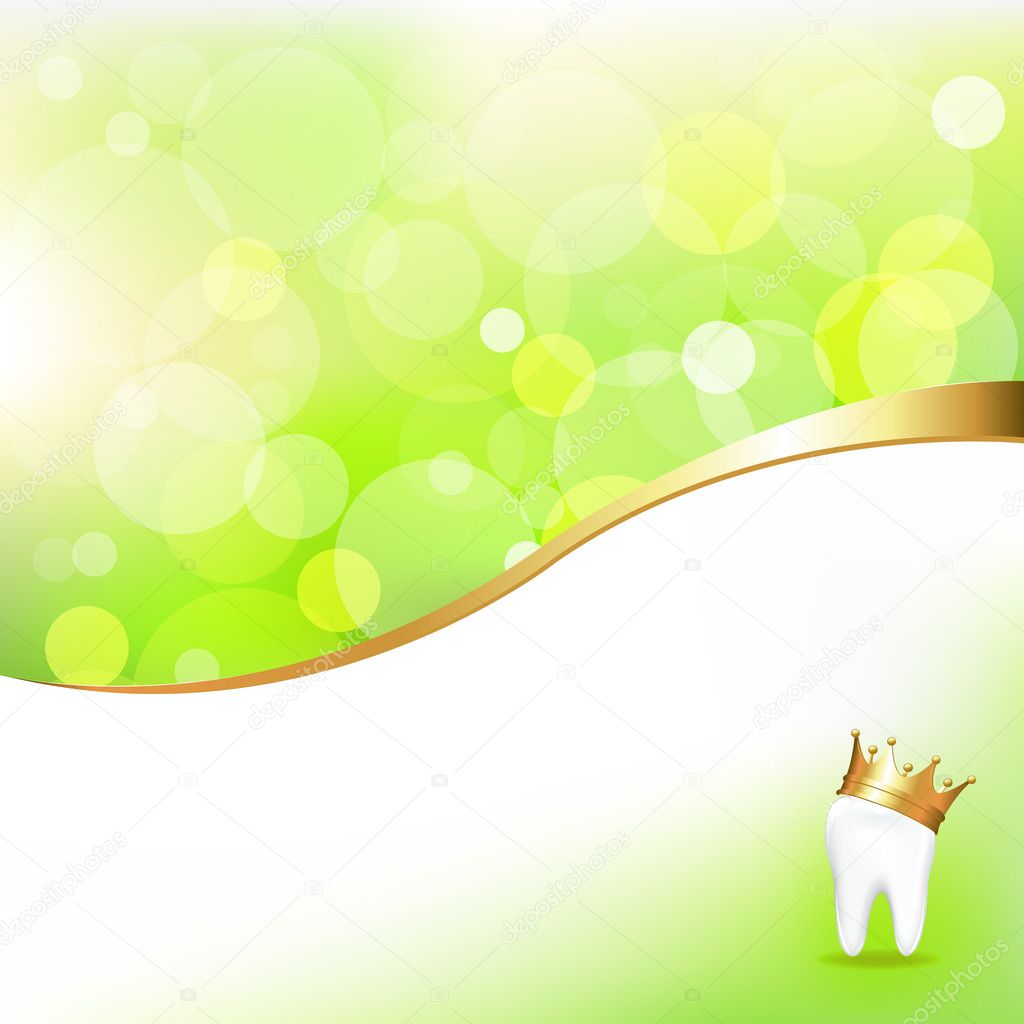 Dental Background With Tooth In Golden Crown