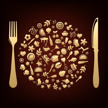 Restaurant Icons In Form Of Sphere clipart