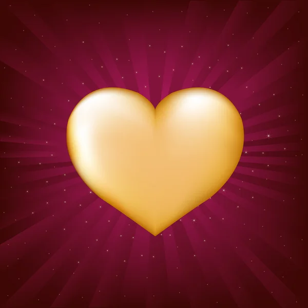 Zlaté srdce — Stockový vektor