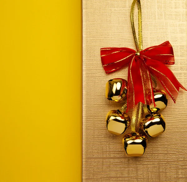 Christmas Bells On The Golden Background — Stock Photo, Image