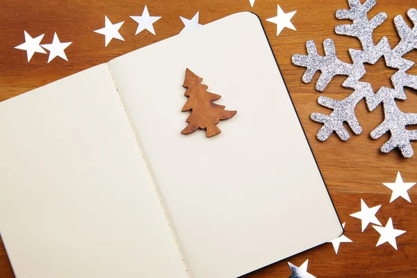 Blank Notebook With Snowflake — Stock Photo, Image