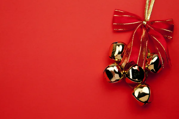 Christmas Bells On The Red Background — Stock Photo, Image