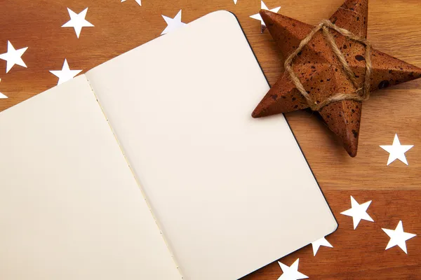 Blank NoteBook With Stars — Stock Photo, Image