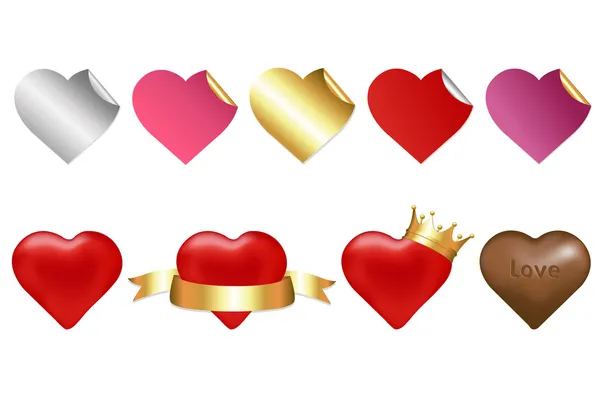 Collection Of Hearts — Stock Vector