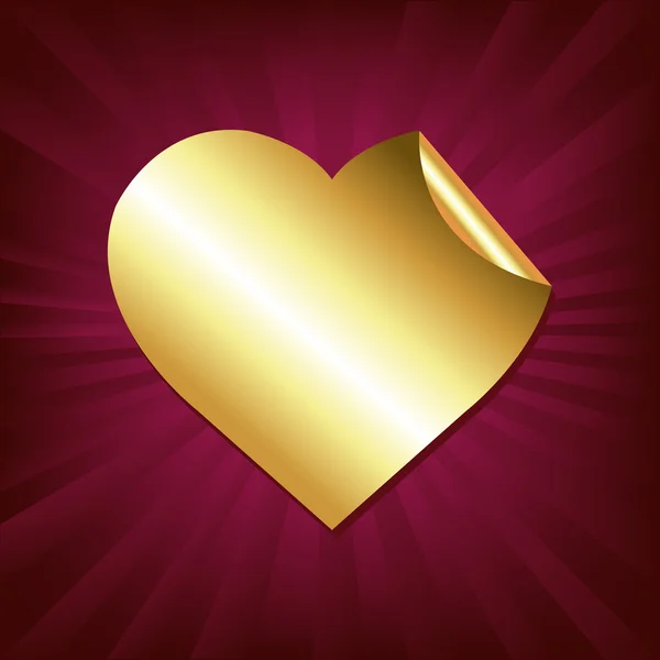 Kalp Altın çıkartma — Stok Vektör