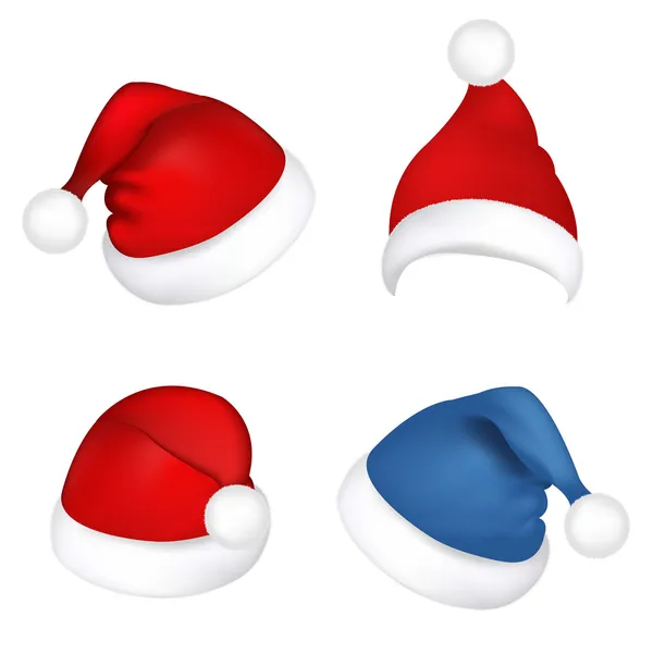 集的圣诞老人帽子 — 图库矢量图片
