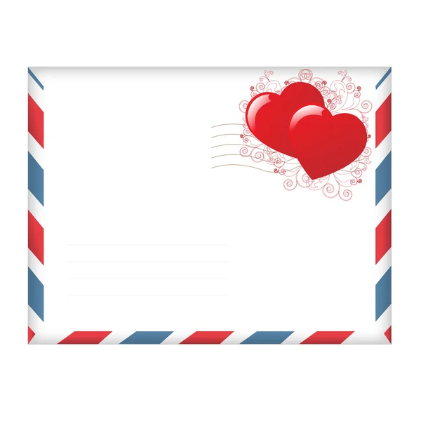 Envelope With Hearts — Stock Vector