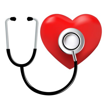 Stethoscope And Heart, Isolated On White Background, Vector Illustration clipart