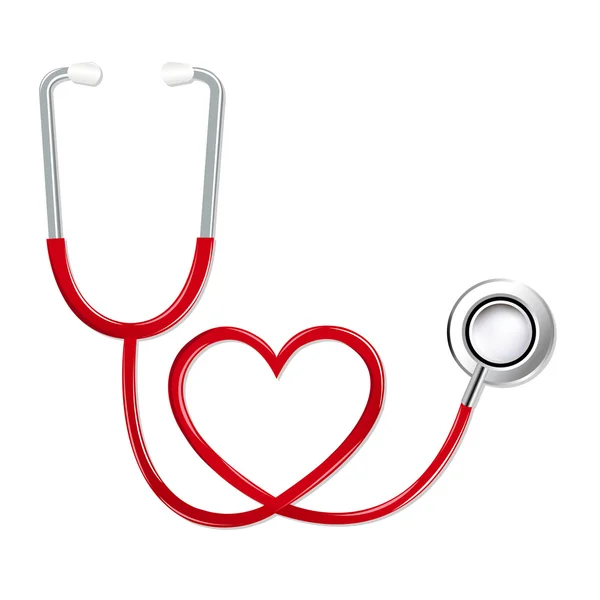 Stethoscope In Shape Of Heart — Stock Vector