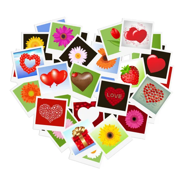 Romantic Background Hearts Photo Vector Illustration — Stock Vector