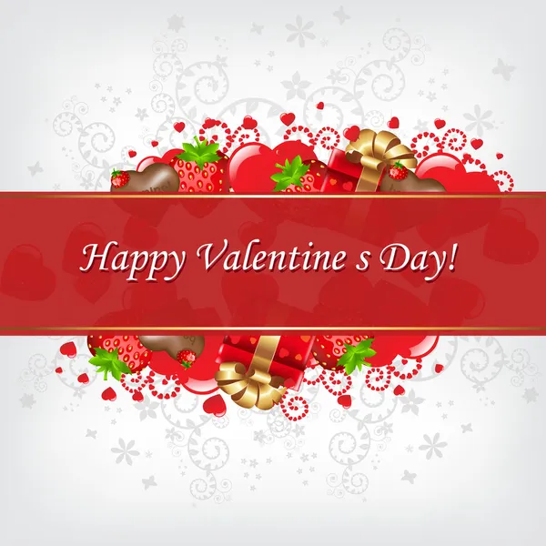 Greeting Card Valentine Day Vector Illustration — Stock Vector