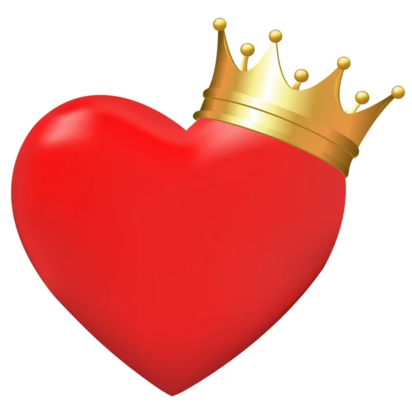 Heart In Crown — Stock Vector