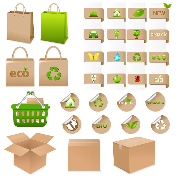 Set Of Ecological Container — Stock Vector