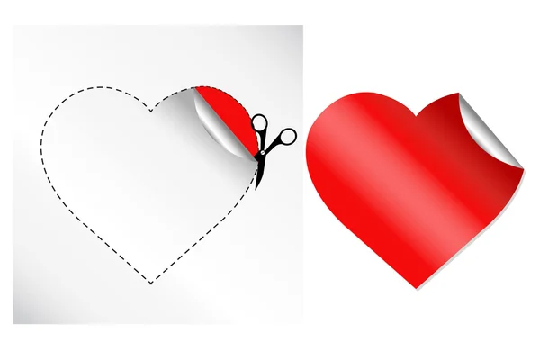 Hjärtan i form av klistermärke — Stock vektor