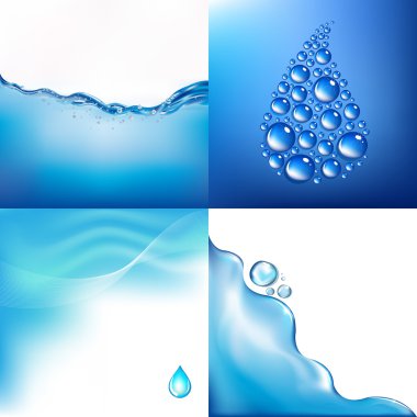 4 Images Of Water, Vector Illustration clipart