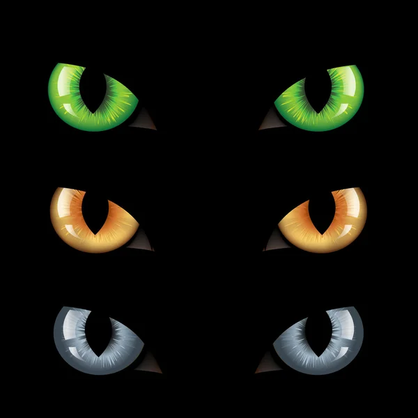 Yeux de chat n Obscurité — Image vectorielle