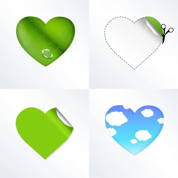 Hearts In Different Kinds — Stock Vector