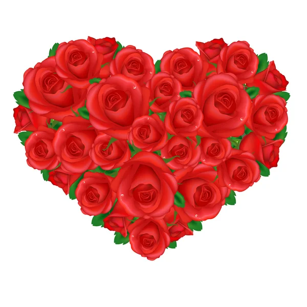 Серце з трояндами — стоковий вектор