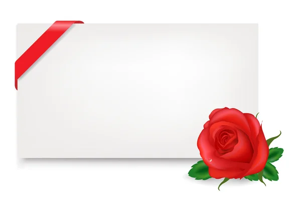 Etiqueta de regalo en blanco con Rose — Archivo Imágenes Vectoriales