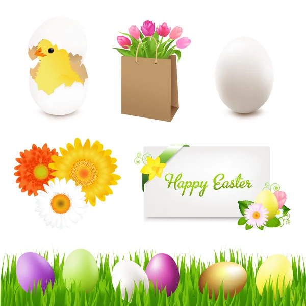 Happy Easter Icons — Stock Vector